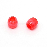 Resin Large Hole Beads, Barrel, Red, 11.5x11mm, Hole: 6mm, about 49pcs/32g(RESI-TAC0001-95B)
