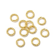 Brass Twist Jump Rings, Lead Free & Cadmium Free, Open Jump Rings, Real 24K Gold Plated, 18 Gauge, 6x1mm, Inner Diameter: 4mm(KK-O143-29G)