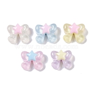 Resin Cabochons, with Glitter Powder, Mixed Shape, Bowknot, 10.5x12.5x6mm(RESI-H162-01G)