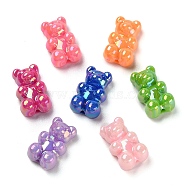 Opaque Bear Acrylic Beads, AB Color Plated, Mixed Color, 18x11x7mm, Hole: 1.4mm(MACR-L003-002B)