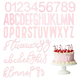 Acrylic Mirror Effect Cake Toppers, Number & Letter.A~Z, Pink, 25~83.5x6~58x1mm, 126pcs/set(AJEW-WH0038-84B)