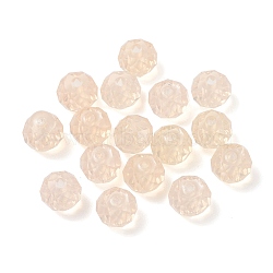 Imitation Gemstone Style Resin Beads, Imitation Opal, Faceted, Rondelle, Bisque, 7x5mm, Hole: 1mm(RESI-XCP0001-74)
