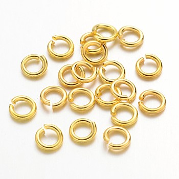 Golden Color Brass Open Jump Rings, 18 Gauge, 5x1mm, Inner Diameter: 3mm, about 120pcs/10g