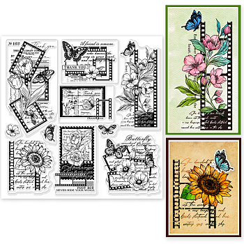 PVC Plastic Stamps, for DIY Scrapbooking, Photo Album Decorative, Cards Making, Stamp Sheets, Film Frame, Flower, 15x15cm
