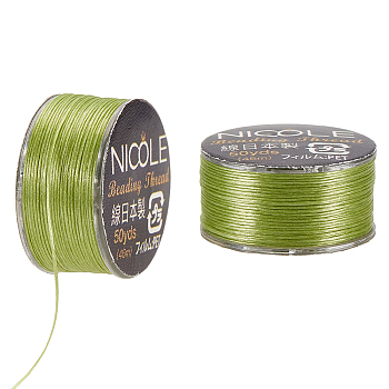 Nylon Beading Thread, Seed Bead Thread, Nylon String for Jewelry Beading Bracelets Making, Green, 0.1mm, about 50.31 Yards(46m)/Roll