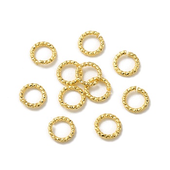Brass Twist Jump Rings, Lead Free & Cadmium Free, Open Jump Rings, Real 24K Gold Plated, 18 Gauge, 6x1mm, Inner Diameter: 4mm