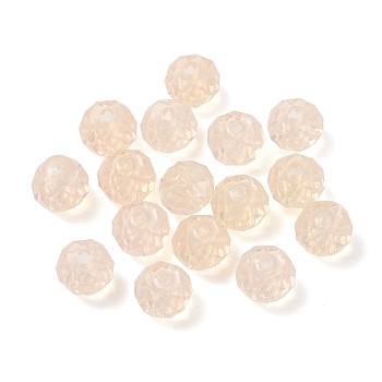 Imitation Gemstone Style Resin Beads, Imitation Opal, Faceted, Rondelle, Bisque, 7x5mm, Hole: 1mm