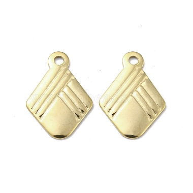 Real 14K Gold Plated Rhombus 304 Stainless Steel Charms