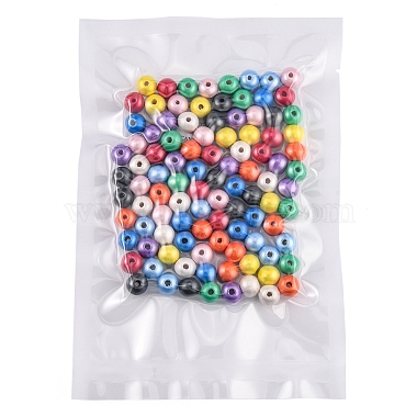 100pcs 10 couleurs de perles en bois naturel peintes(WOOD-YW0001-08)-6