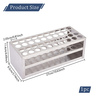 40-Hole 201 Stainless Steel Test Tube Display Stands(AJEW-WH0042-165A)-2