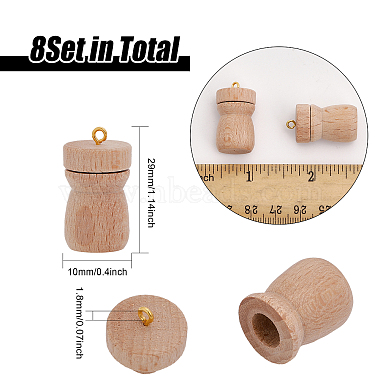 8 Sets Wood Perfume Bottle Pendants(WOOD-CA0001-70)-2