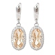 Brass Pave Cubic Zirconia Oval Stud Earrings for Women(EJEW-I304-24P-10)-1