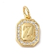 Real 18K Gold Plated Brass Micro Pave Clear Cubic Zirconia Pendants(KK-L216-002G-Z)-1