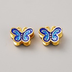 Handmade Cloisonne Beads, Golden, Butterfly, 11.5x14x6mm, Hole: 1.6mm(CLB-WH20001-01G-05)
