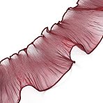 Polyester Pleated Lace Trim Ribbon, for DIY Decoration Clothes, FireBrick, 4-3/4 inch(120mm), 15 Yards/bundle(OCOR-WH0079-45B)