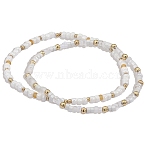 2Pcs 2 Styles Glass Seed Beads Stretch Bracelet Sets, Stackable Bracelets, White, Inner Diameter: 2 inch(5.2cm), 1pc/style(BJEW-SW001591)