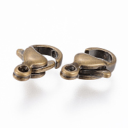 304 Stainless Steel Lobster Claw Clasps, Antique Bronze, 12x7.5x3.5mm, Hole: 1.5mm(X-STAS-E145-05B-AG)