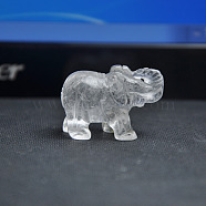 Natural Quartz Crystal Display Decorations, 3D Elepnant Ornament, for Home Office Desk, 38mm(PW23030253360)