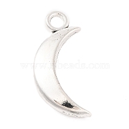 Tibetan Style Alloy Moon Pendants, Cadmium Free & Lead Free, Antique Silver, 30.7x15x6mm, Hole: 3.5mm(X-TIBEP-Q043-032-RS)