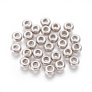 CCB Plastic Beads, Rondelle, Platinum, 6x2.5mm, Hole: 2mm(CCB-P004-19P)