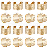 Beebeecraft 50Pcs Brass Ear Cuff Findings, with Hole and Star Pattern, Real 24K Gold Plated & Stainless Steel Color, 11x7mm, Hole: 0.9mm(KK-BBC0007-85)