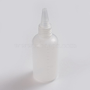 Plastic Graduated Glue Bottles, Squeeze Bottles, with Leak-Proof Cap, White, 12.8x4.4cm, Capacity: 120ml(X-TOOL-WH0021-40-100ml)
