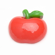 Resin Decoden Cabochons, Apple, Red, 16.5x15.5x6mm(X-CRES-T005-89)