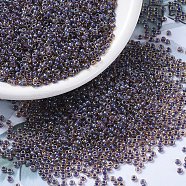 MIYUKI Round Rocailles Beads, Japanese Seed Beads, 11/0, (RR348) Purple Lined Light Topaz Luster, 2x1.3mm, Hole: 0.8mm, about 1111pcs/10g(X-SEED-G007-RR0348)