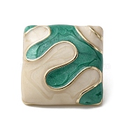 1-Hole Zinc Alloy Enamel Shank Buttons, Square, 16.5x16x8.5mm, Hole: 2mm(BUTT-WH0028-43G)