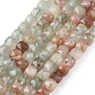 Natural Quartz Beads Strands, Faceted, Cube, 4.5~5x4.5~5x4.5~5mm, Hole: 0.7mm, about 82~85pcs/strand, 15.16~15.55''(38.5~39.5cm)(G-H042-A47-03)