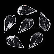 Transparent Glass Petal Beads, Leaf of Elm Tree, Clear, 25x13.5x4.5mm, Hole: 1.2mm, about 980~1000pcs/set(GLAA-N001-16)