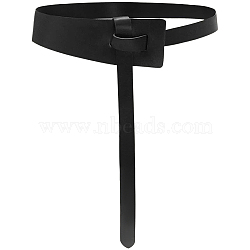 Soft PU Leather Tie Knot Belts for Dress, Black, 1190x20~60x2.5mm(AJEW-WH20816-270B)