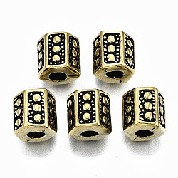 CCB Plastic European Beads, Large Hole Beads, Hexagon, 925 Sterling Silver Plated, 12x12x11mm, Hole: 4.5mm, about 28pcs/30g(CCB-T011-59AB)