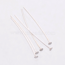 925 Sterling Silver Flat Head Pins, Silver, 24~25x0.5mm, Head: 2mm, about 344pcs/20g.(STER-K017-25mm-S-01)