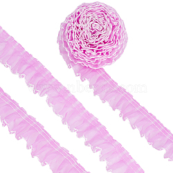 8 Yard Polyester Pleated Lace Ribbon, Wave Edge Lace Trim, Clothes Accessories, Orchid, 1/2 inch(14mm)(OCOR-WH0078-159B)