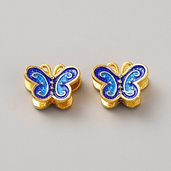 Handmade Cloisonne Beads, Golden, Butterfly, 11.5x14x6mm, Hole: 1.6mm(CLB-WH20001-01G-05)
