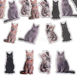 12Pcs 4 Styles Printed Acrylic Pendants, Cat Shape, 39~40x20~34x3mm, Hole: 2mm, 3pcs/style(OACR-TA0004-14A)