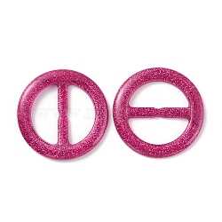 Flat Round Resin Buckle Clasps, with Glitter Powder, For Webbing, Strapping Bags, Garment Accessories, Medium Violet Red, 41.5x3.5mm(CRES-WH0013-15H)