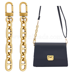 2Pcs Alloy Mariner Link Bag Extension Chains, with Swivel Clasp, Antique Golden, 11cm(FIND-UN0002-77)