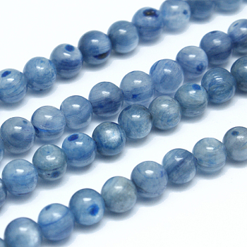 Natural Kyanite/Cyanite/Disthene Round Beads Strands, 6mm, Hole: 1mm, about 63pcs/strand, 15.5 inch
