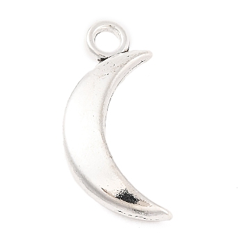 Tibetan Style Alloy Moon Pendants, Cadmium Free & Lead Free, Antique Silver, 30.7x15x6mm, Hole: 3.5mm