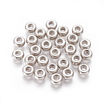 CCB Plastic Beads, Rondelle, Platinum, 6x2.5mm, Hole: 2mm