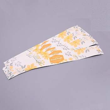 Handmade Soap Paper Tapes, Rectangle, Yellow, 285x35mm, 20pcs/bag