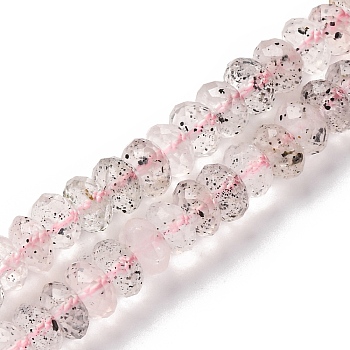 Natural Quartz Beads Strands, Faceted, Rondelle, 7~7.5x4~4.5mm, Hole: 0.9mm, about 92pcs/strand, 15.75 inch(40cm)