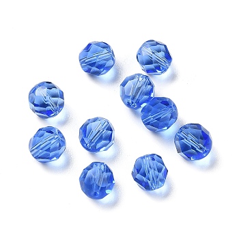 Glass Imitation Austrian Crystal Beads, Faceted, Round, Cornflower Blue, 8mm, Hole: 1.5mm