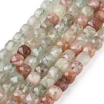 Natural Quartz Beads Strands, Faceted, Cube, 4.5~5x4.5~5x4.5~5mm, Hole: 0.7mm, about 82~85pcs/strand, 15.16~15.55''(38.5~39.5cm)