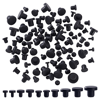 100Pcs 10 Styles Silicone Hole Plugs(AJEW-NB0007-79)-1