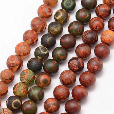 10mm Mixed Color Round Tibetan Agate Beads