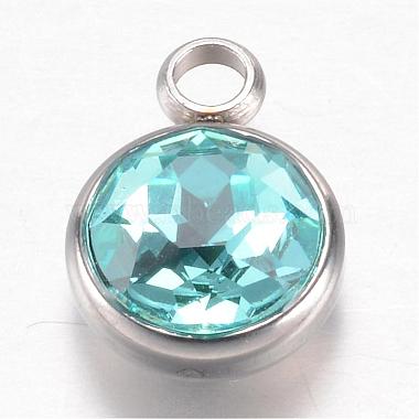 304 Edelstahl Glas Strass Anhänger / charms(STAS-G082-M)-2