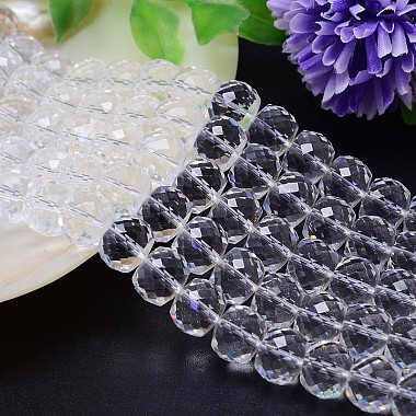 8mm Clear Flat Round Glass Beads